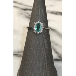 ΔΑΚΤΥΛΙΔΙ ΡΟΖΕΤΑ ΜΕ ΣΜΑΡΑΓΔΙ ΟΡΥΚΤΟ 0,38CTS ΚΑΙ ΔΙΑΜΑΝΤΙΑ 0,14CTS