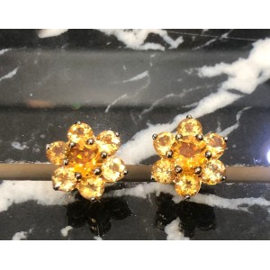 ΣΚΟΥΛΑΡΙΚΙΑ ΧΕΙΡΟΠΟΙΗΤΑ ΧΡΥΣΑ Κ18 ΡΟΖΕΤΕΣ ΜΕ ΓΝΗΣΙΑ ΟΡΥΚΤΑ ΤΟΠΑΖΙΑ ΣΕ ΧΡΩΜΑ ΚΙΤΡΙΝΟ