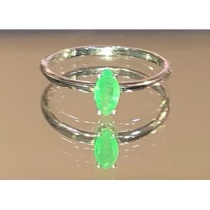 Γυναικεια δαχτυλιδια - Δακτυλίδι λευκόχρυσο Κ18 με σμαραγδι ορυκτό ΔΑΧΤΥΛΙΔΙΑ