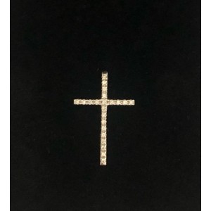 Σταύρος λευκοχρυσος Κ14 με brilliant βάρους 0,10cts VS-G. Σταυροί