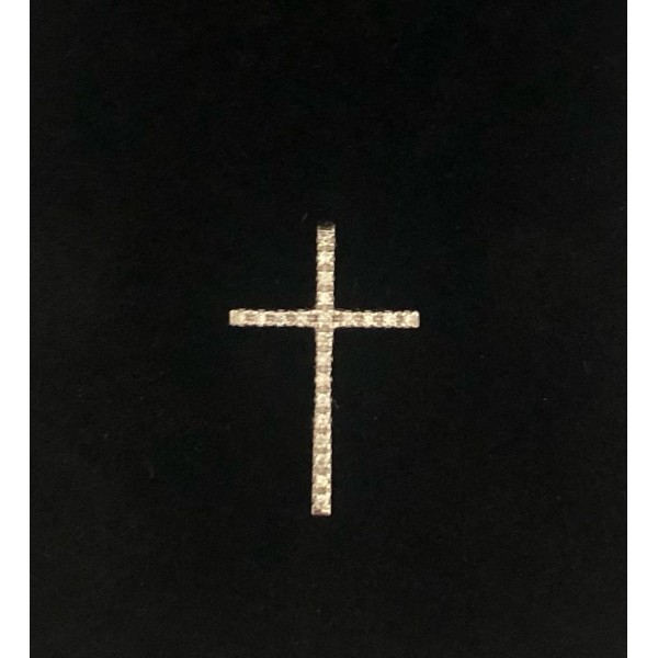 Σταύρος λευκοχρυσος Κ14 με brilliant βάρους 0,10cts VS-G. Σταυροί