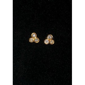 Σκουλαρικια χρυσά Κ18 με brilliant βάρους 0,25cts VS-G