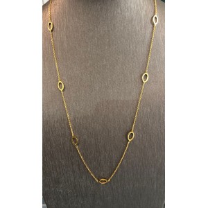 Αλυσίδα σε χρυσό Κ18 με στοιχεία στρογγυλά,και μακρος 70 πόντους