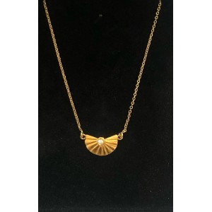 Κολιε χρυσό Κ18 σε σχήμα βεντάλιας με brilliant