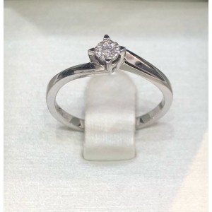 Λευκόχρυσο δακτυλίδι Κ18 με brilliant βάρους 0,05cts VS/SI-F/G RARE WHITE/+