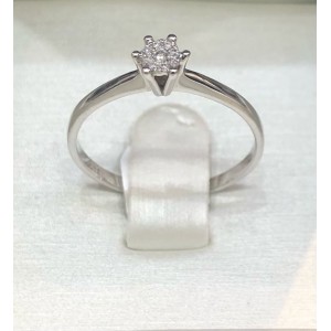Λευκόχρυσο δακτυλίδι Κ18 με brilliant βάρους 0,05cts VS/SI E/F EX/RARE WHITE+