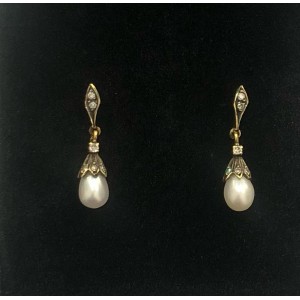 ΣΚΟΥΛΑΡΙΚΙΑ ΧΡΥΣΑ Κ18 ΑΝΤΙΚΕ ΜΕ ΜΑΡΓΑΡΙΤΑΡΙΑ ΚΑΙ BRILLIANT.