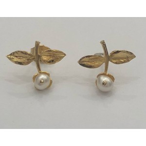 Σκουλαρικια Κ18 χειροποίητα με μαργαριτάρια