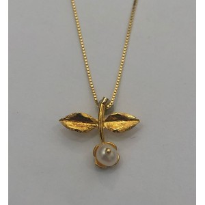 Μοτίφ χειροποίητο Κ18 με μαργαριτάρι