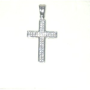  Σταύρος λευκοχρυσος  Κ14, βάρους 2,3 gr με ζιργκον Σταυροί