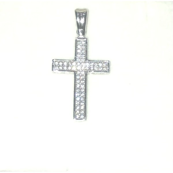  Σταύρος λευκοχρυσος  Κ14, βάρους 2,3 gr με ζιργκον Σταυροί