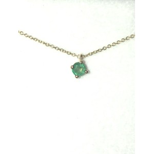 Σμαραγδί ορυκτό βάρους 0,20ct σε χρυσή βάση και αλυσίδα Κ18 ΚΟΛΙΕ