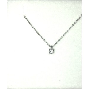 Μονόπετρο μοτίφ λαιμού με αλυσίδα λευκοχρυσα Κ18 με brilliant 0,08cts VS-G. ΚΟΛΙΕ