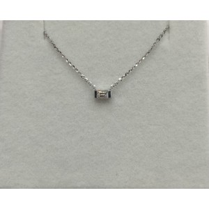 Μονόπετρο μοτίφ με brilliant 0,05cts VS-F λευκόχρυσο Κ18 και αλυσίδα λευκοχρυση Κ18.VS-F ΚΟΛΙΕ